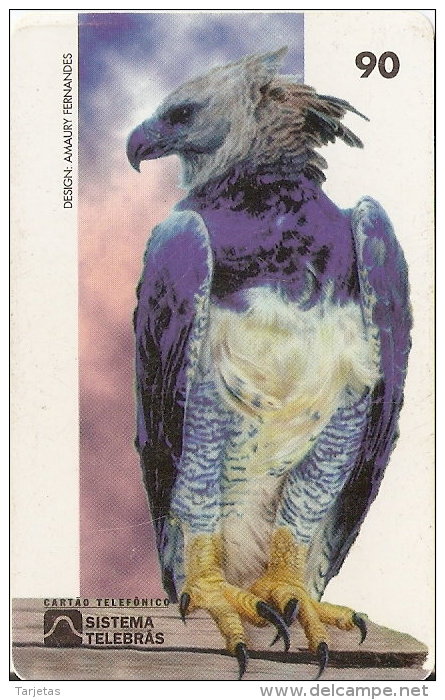 TARJETA DE BRASIL DE UN AGUILA HARPIA  (BIRD-PAJARO-EAGLE) - Aigles & Rapaces Diurnes