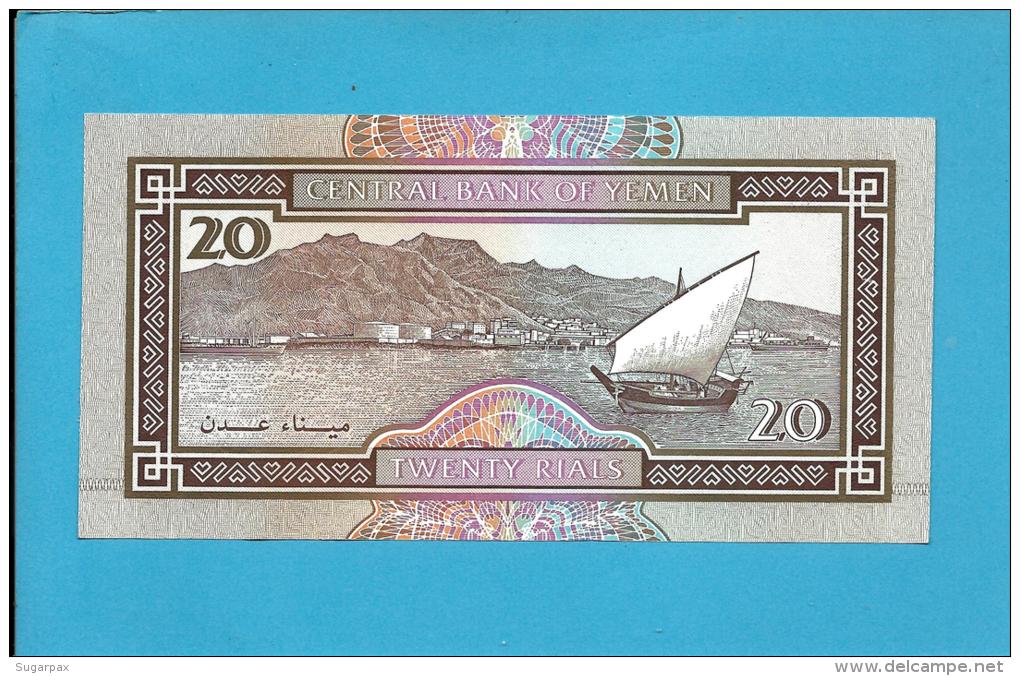 YEMEN ARAB REPUBLIC - 20 RIALS -  ND ( 1990 ) - P 26.b -  Sign. 8 - UNC. - Central Bank Of Yemen - 2 Scans - Yémen