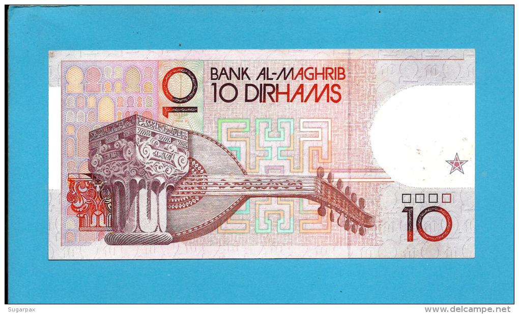 MOROCCO - 10 DIRHAMS - 1987 ( 1991 ) - Pick 63.a - Sign. 10 - King Hassan II - BANK AL MAGHRIB - MAROC - Maroc