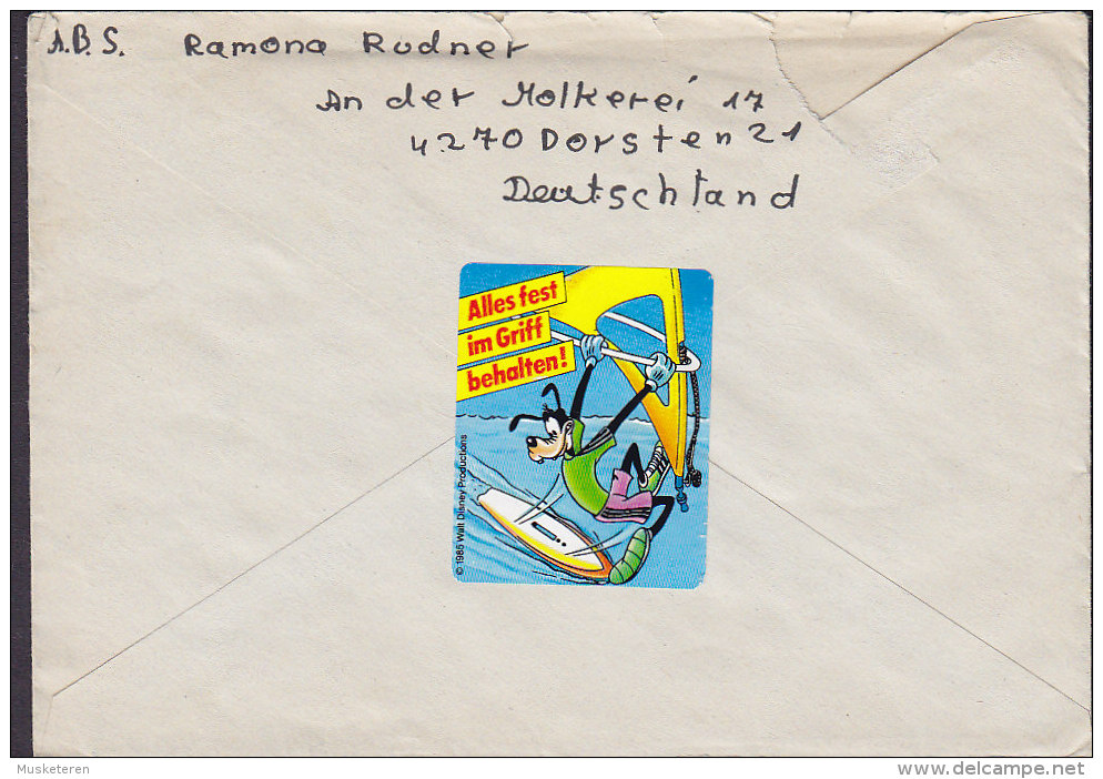Yugoslavia 1986 Cover Brief BELA PALANKA Hund Dog Chien "Boxer" Cachet Postman Stamps Disney Goofy Vignette (2 Scans) - Covers & Documents