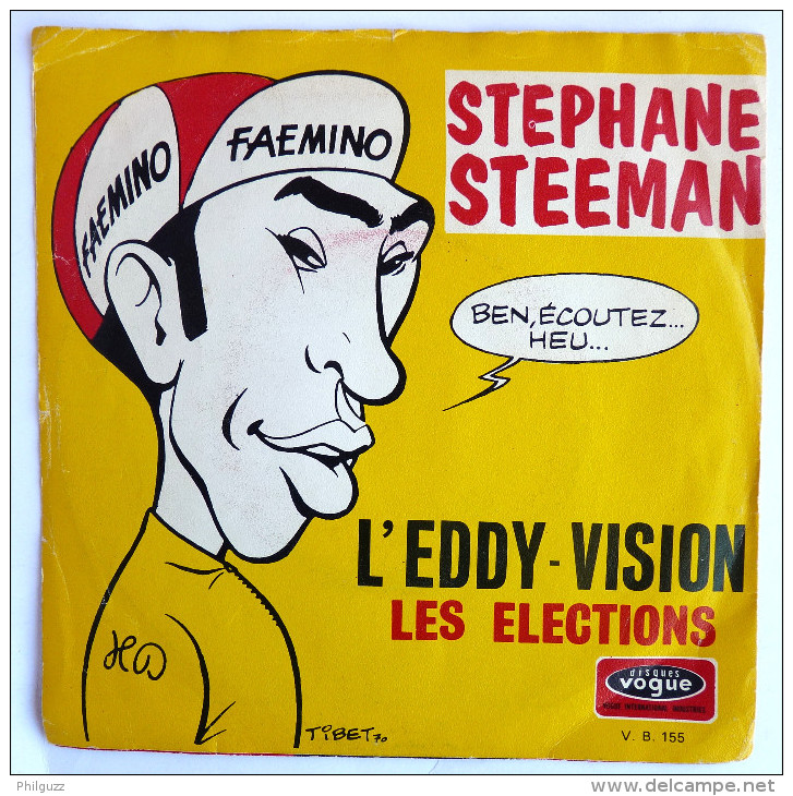 Disque Vinyle 45T Stephane STEEMAN LES ELECTIONS VOGUE V.B. 155 - Poch TIBET + Mini Disque PUB OFFICE NATIONAL DU LAIT - Platen & CD
