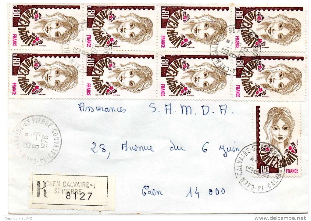 Lettre Recommandée - 1978 - 9 Timbres JUVEXNIORT N° 2003 - Briefe U. Dokumente