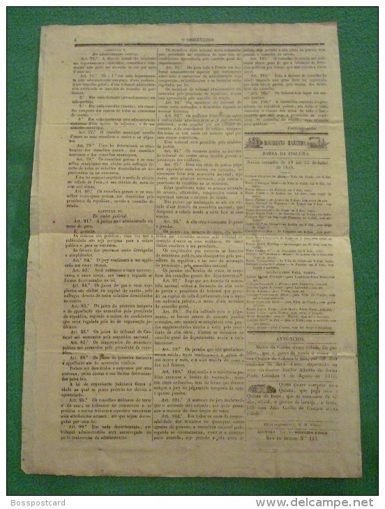 Coimbra - Jornal "O Observador" Nª 111 De 1846 - Revues & Journaux