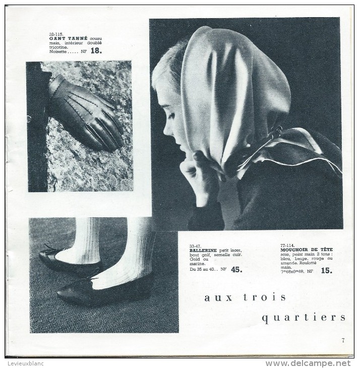 Catalogue/Magasin/"Aux Trois Quartiers"/Paris/Pigelet/1960     CAT78 - Vestiario & Tessile