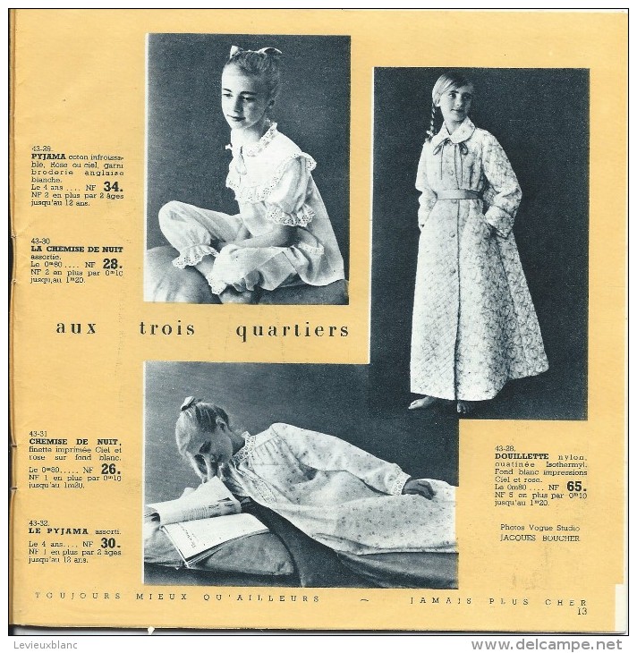 Catalogue/Magasin/"Aux Trois Quartiers"/Paris/Pigelet/1960     CAT78 - Textile & Vestimentaire
