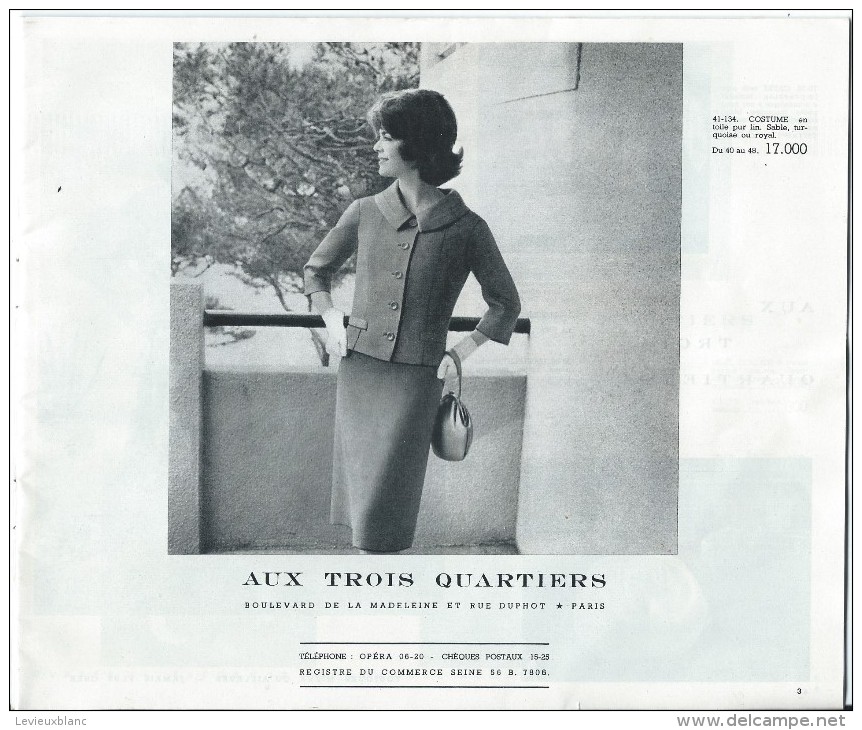 Catalogue/Magasin/"Aux Trois Quartiers"/Paris/Delaporte/1959     CAT79 - Vestiario & Tessile