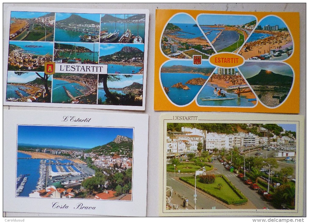 Cp LOT 4X ESPAGNE COSTA BRAVA  ESTARIT SOUVENIR MULTI VUES VOYAGE TIMBRES - Sammlungen & Sammellose