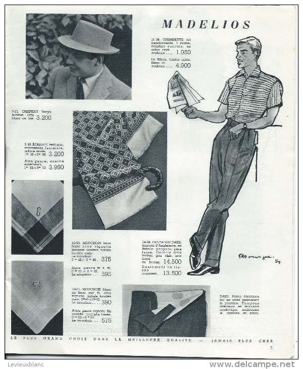 Catalogue/Magasin/"Madelios"/Mode Homme/Paris/Delaporte/1959    CAT84 - Textilos & Vestidos
