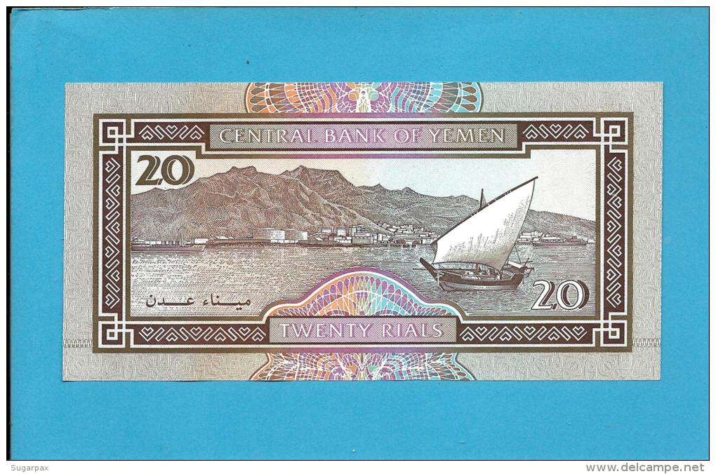 YEMEN ARAB REPUBLIC - 20 RIALS -  ND ( 1990 ) - P 26.b -  Sign. 8 - UNC. - Central Bank Of Yemen - 2 Scans - Jemen