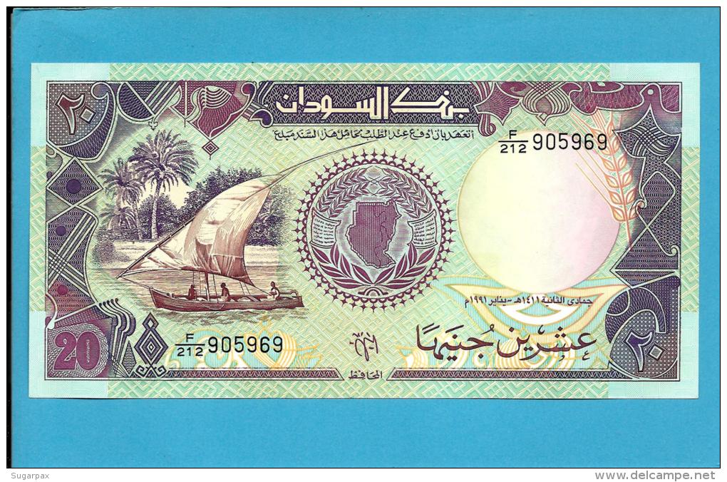 SUDAN - 20  SUDANESE POUNDS - 1991 - P 47 - UNC. - 2 Scans - Soudan