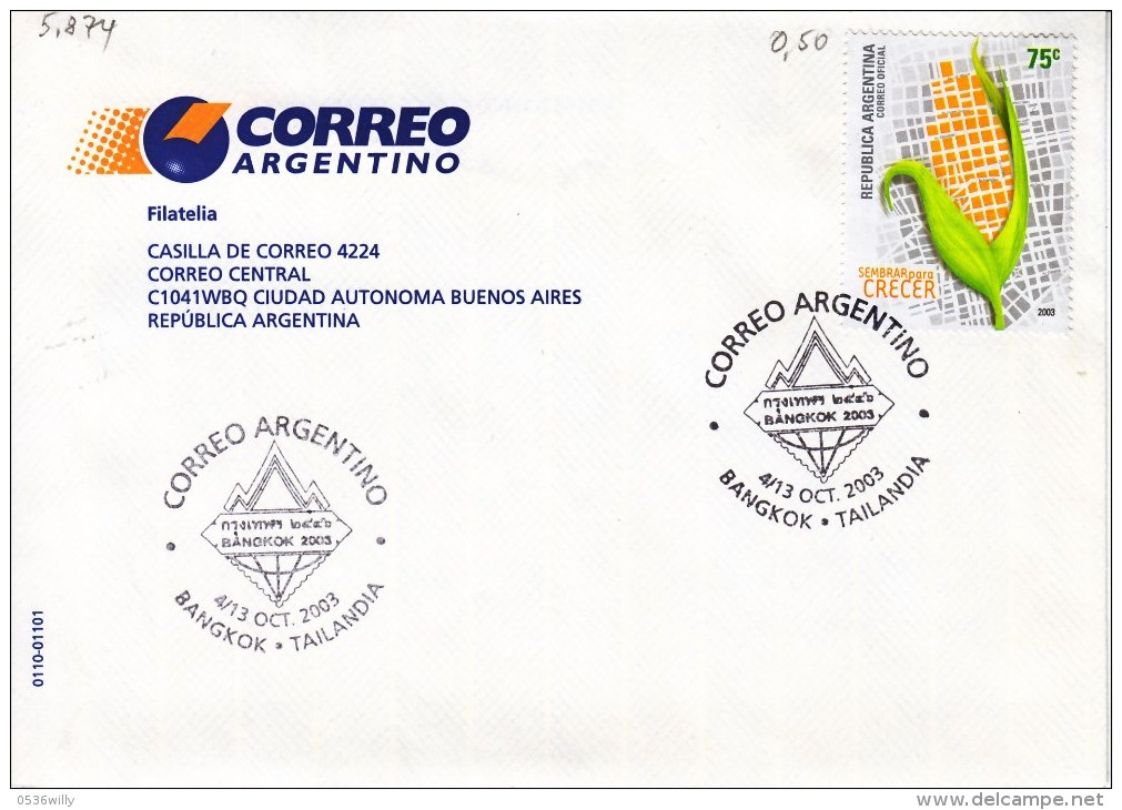 Argentinien 2003. Philately. Briefmarkenausstellung BANGKOK 2003 (5.874) - Briefe U. Dokumente