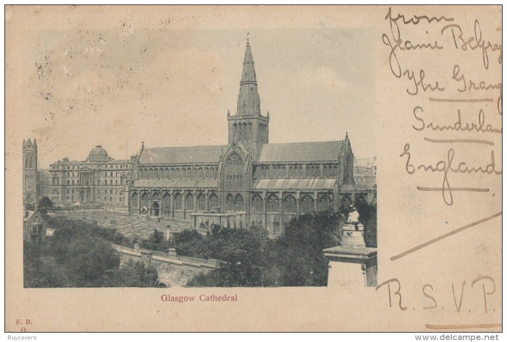 E08 - POST CARD    - GLASGOW CATHEDRAL - Del 21 Ottobre 1901 Da Glasgow A Trecella -MI- (I) ...leggi  .... - Sutherland