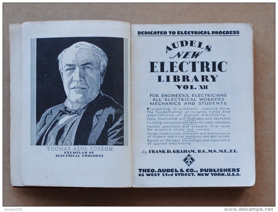 1933 AUDELS NEW ELECTRIC DICTIONARY Frank Graham SCIENCE History TERMS Edison ÉLECTRIQUE DICTIONNAIRE - Sciences