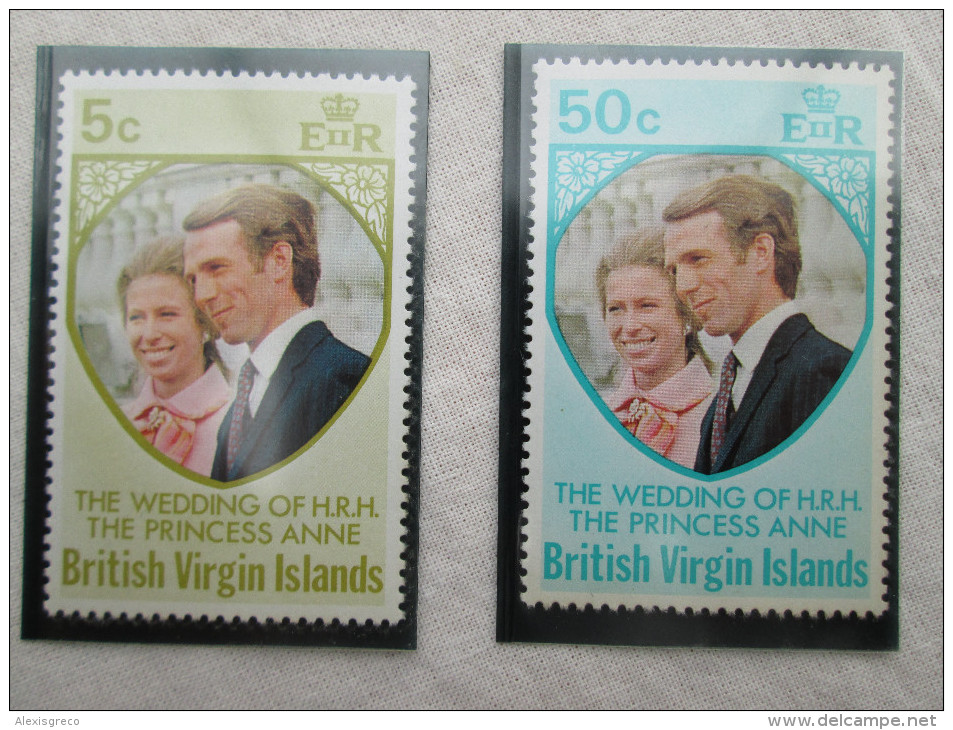 GILBERT & ELLICE ISLANDS 1973 ROYAL WEDDING Princess ANNE To MARK PHILLIPS SET TWO STAMPS MNH. - Gilbert- Und Ellice-Inseln (...-1979)