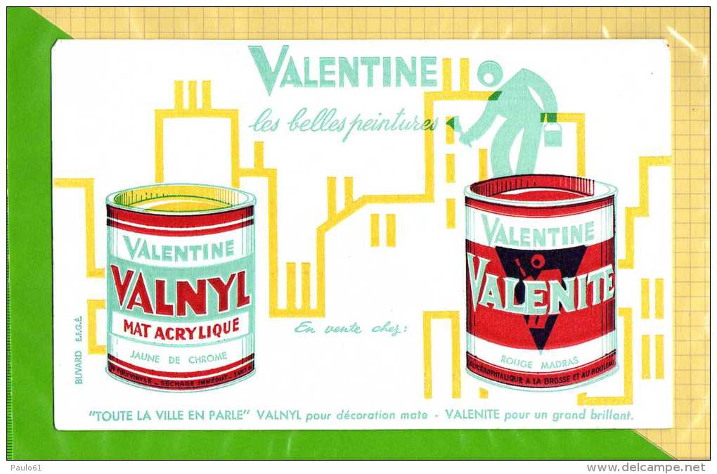 BUVARD &amp; Blotting Paper : Peinture VALENTINE  Jaune De Chrome ; Rouge Madras - Farben & Lacke