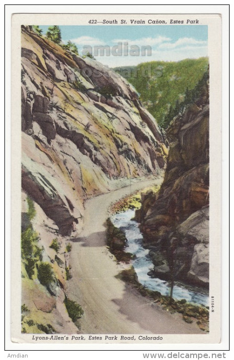 ST VRAIN CANYON CO, LYON ALLEN'S PARK ESTES PARK ROAD ROCKY MOUNTAINS C1920s Colorado Postcard [5919] - Rocky Mountains