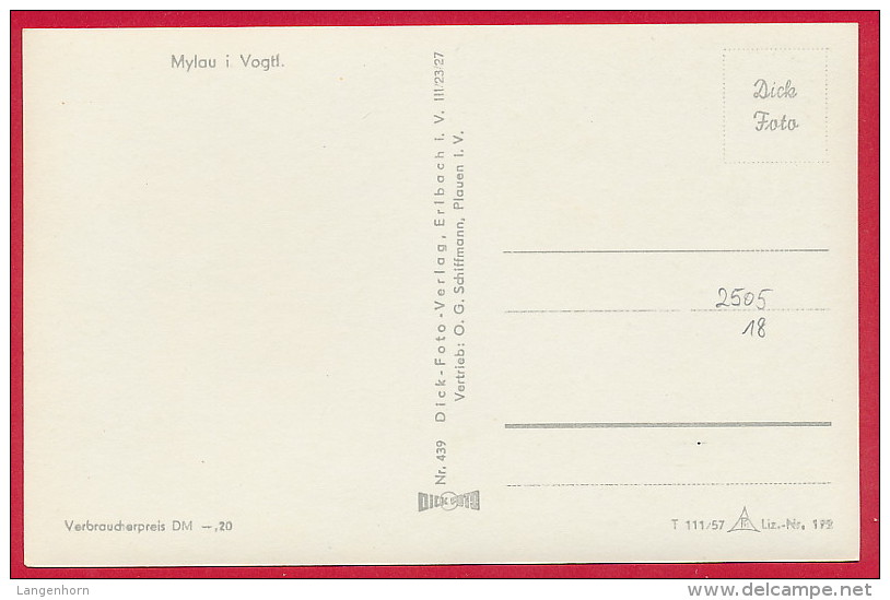 Foto AK ´Mylau Im Vogtland' ~ Um 1960 - Mylau