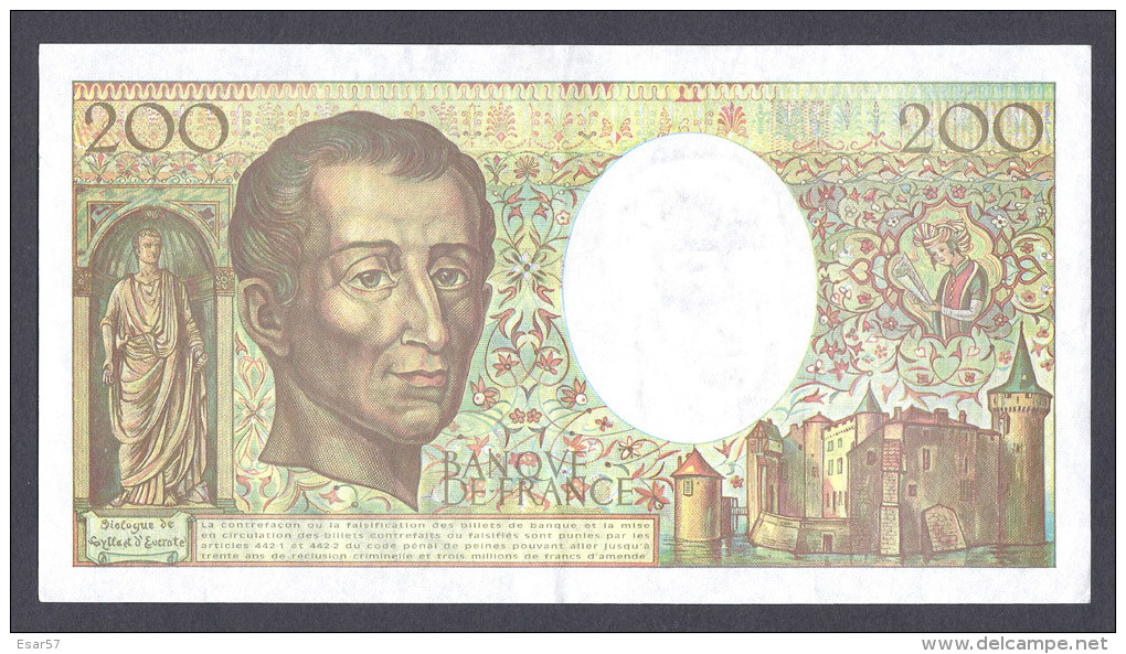 PROMO ASSEZ RARE  200 FRANCS MONTESQUIEU 1994 K.166 SPL - 200 F 1981-1994 ''Montesquieu''