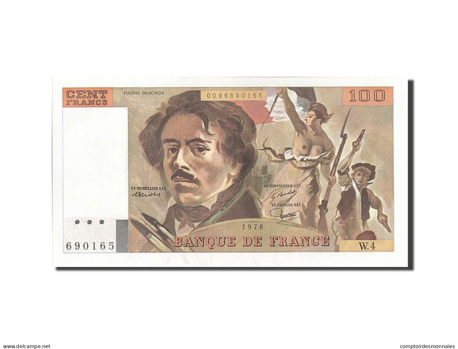 Billet, France, 100 Francs, 100 F 1978-1995 ''Delacroix'', 1978, SPL - 100 F 1978-1995 ''Delacroix''