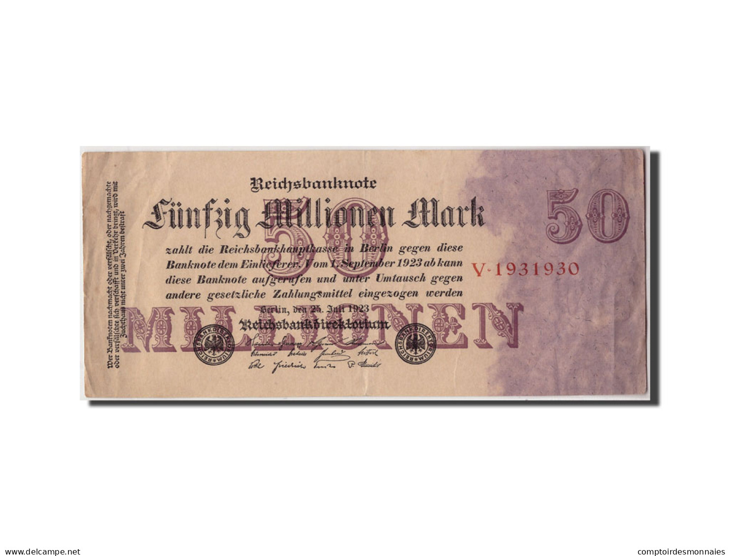 Billet, Allemagne, 50 Millionen Mark, 1923, 1923-07-25, TTB+ - 50 Miljoen Mark