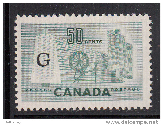 Canada MNH Scott #O38a Flying G Overprint On 50c Textile Industry Variety: 'G' Has Notch Out Of Right Inside - Sovraccarichi