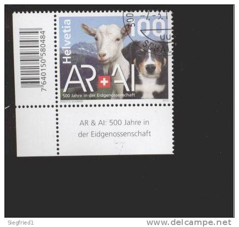 Schweiz Gest  2282 500 Jahre In Der Eidgenossenschaft Neuheiten 2013 Eckrand - Used Stamps