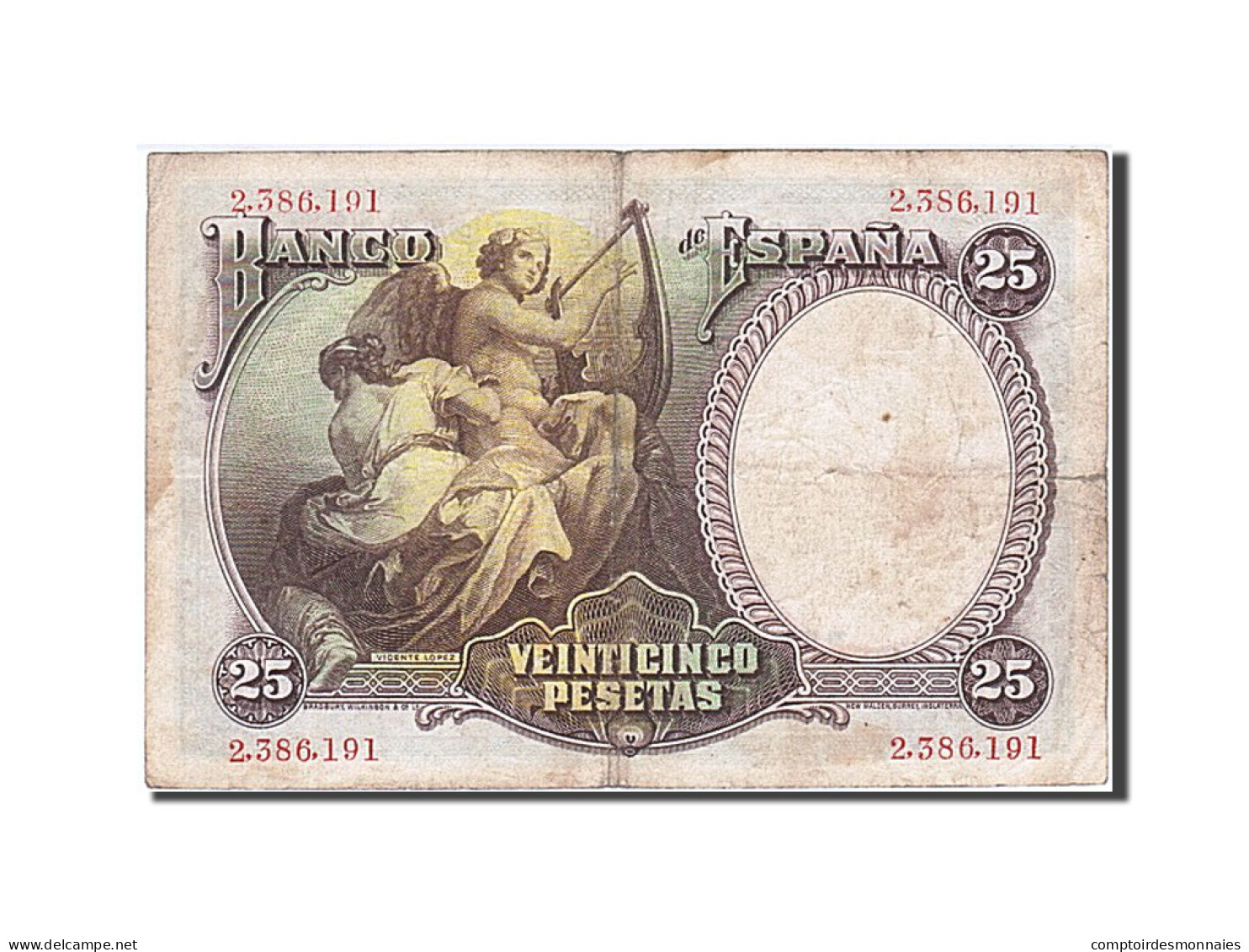 Billet, Espagne, 25 Pesetas, 1931, 1931-04-25, TB - 1-2-5-25 Pesetas