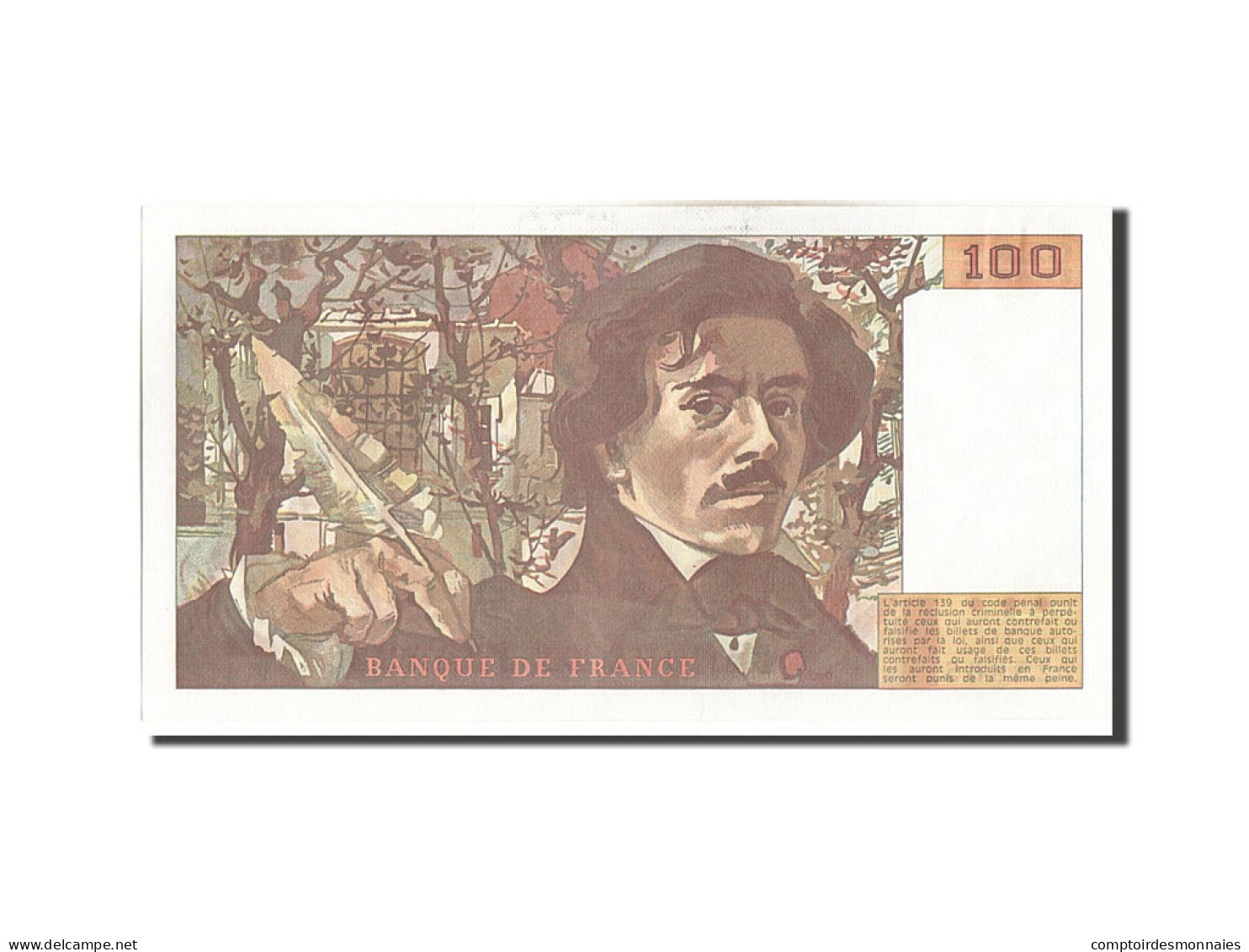 Billet, France, 100 Francs, 100 F 1978-1995 ''Delacroix'', 1978, SPL+ - 100 F 1978-1995 ''Delacroix''