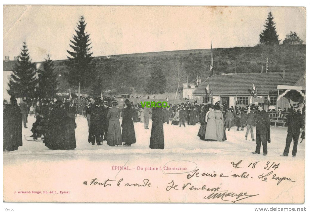 Carte Postale Ancienne De CHANTRAINE – ON PATINE A CHANTRAINE - Chantraine