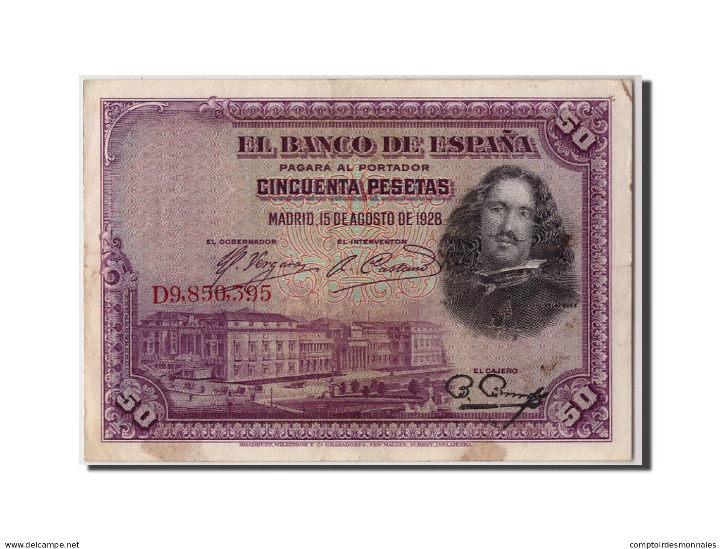 Billet, Espagne, 50 Pesetas, 1928, 1928-08-15, TB+ - 50 Pesetas