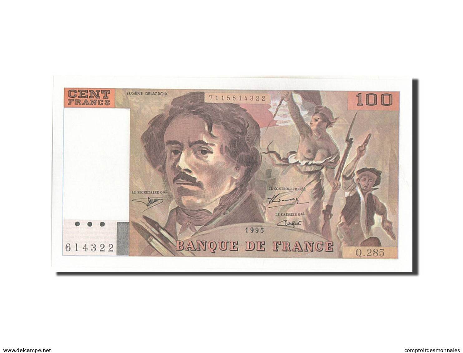 Billet, France, 100 Francs, 100 F 1978-1995 ''Delacroix'', 1995, SPL - 100 F 1978-1995 ''Delacroix''