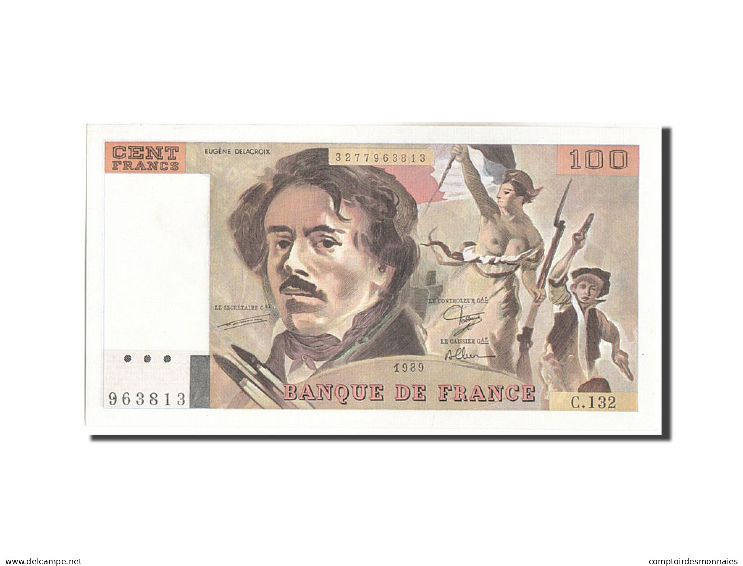 Billet, France, 100 Francs, 100 F 1978-1995 ''Delacroix'', 1989, SPL - 100 F 1978-1995 ''Delacroix''