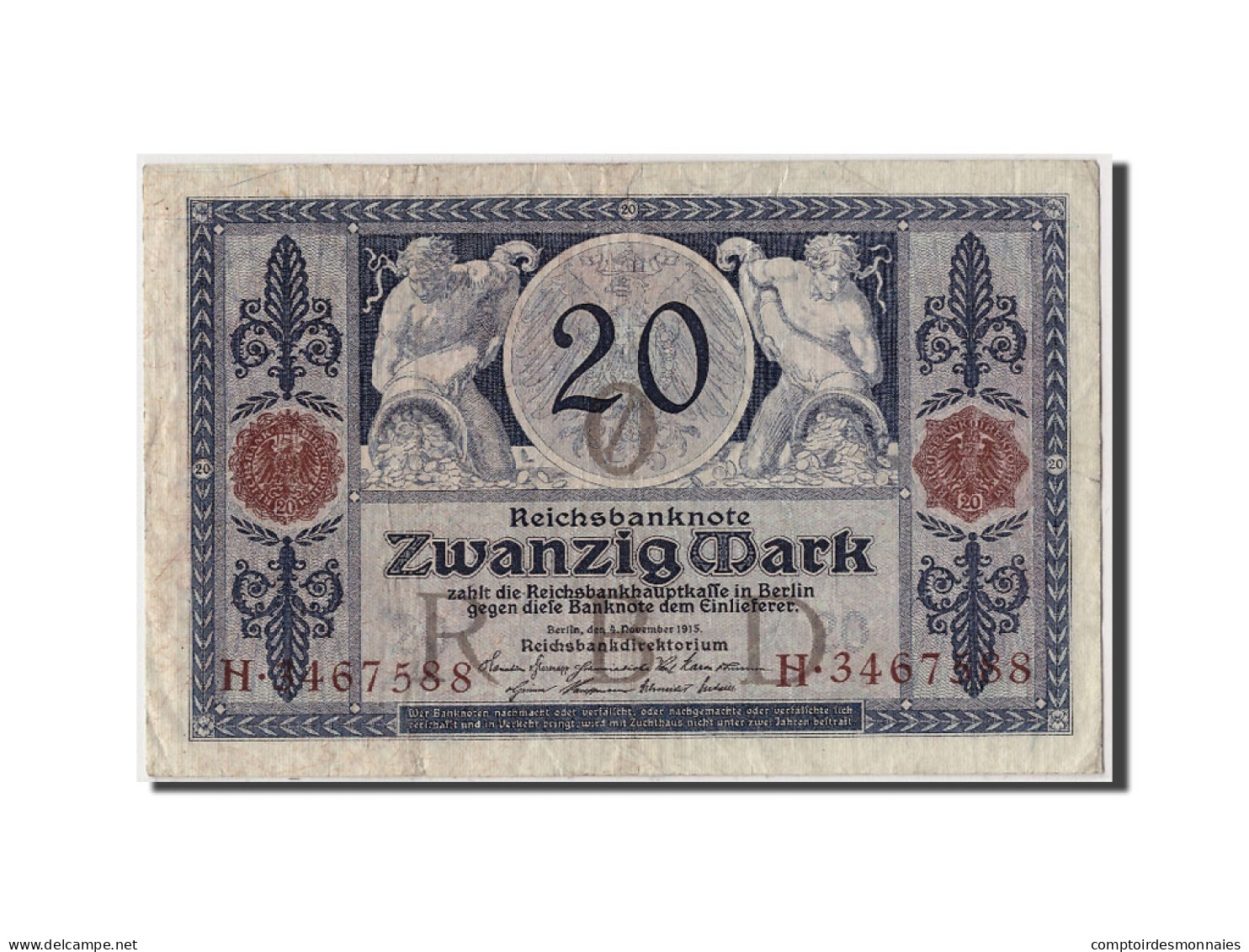 Billet, Allemagne, 20 Mark, 1915, 1915-11-04, TTB - 20 Mark