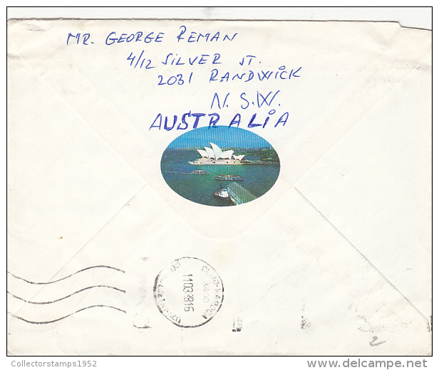 24742- BLUE LINED SURGEON FISH STAMPS ON SYDNEY OPERA HOUSE SPECIAL COVER, 1988, AUSTRALIA - Lettres & Documents