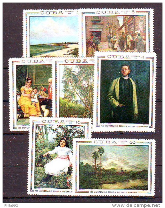 Cuba 1968 Y Art Paintings San Alejandro Mi No 1447-53 MNH - Neufs