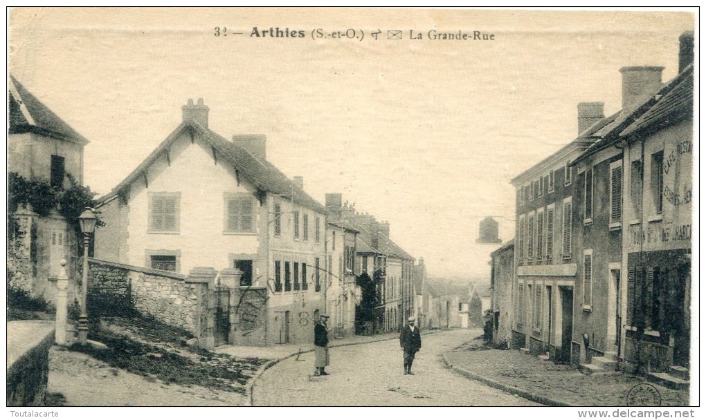 CPA 95  ARTHIES LA GRANDE RUE 1915 - Arthies