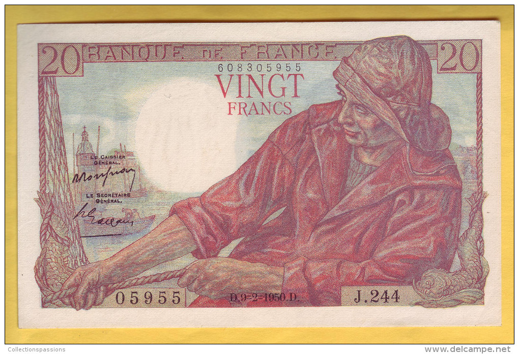 BILLET FRANCAIS - 20 Francs Pêcheur 9.2.1950 SUP+ - 20 F 1942-1950 ''Pêcheur''