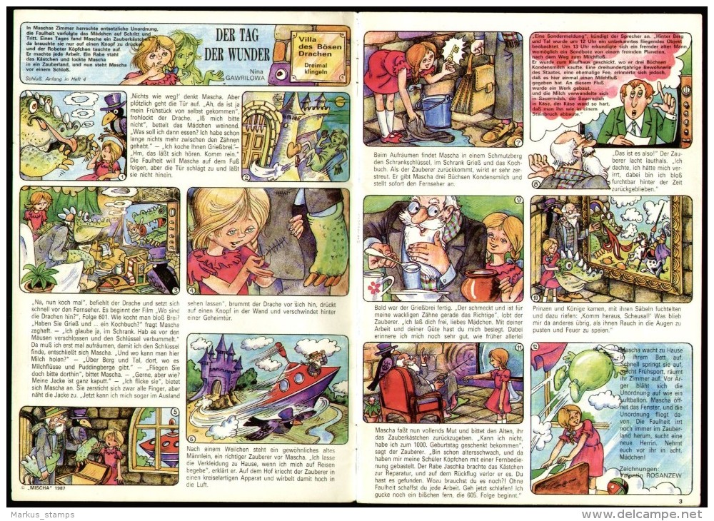 Mischa No.6/1987, Russisch Illustrierte Monatsschrift Für Kinder, Deutsch Ausgabe, Comics, Cartoons, Illustratoren - Enfants & Adolescents