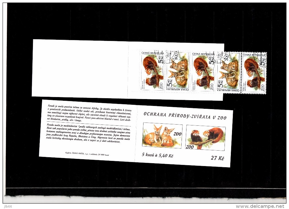 2 Carnets MH 99 Et  MH 101 Oblitérés ( YT 281/284)  Zoo De Prague : Fennec Panda Tigre Ourang-Outan - Used Stamps