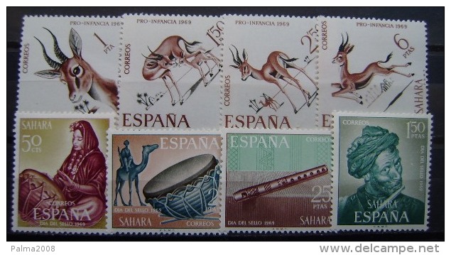 COLONIAS ESPAÑOLAS - SAHARA - AÑO 1968 + 1969 SELLOS NUEVO (**) SIN FIJASELLOS - Sahara Spagnolo