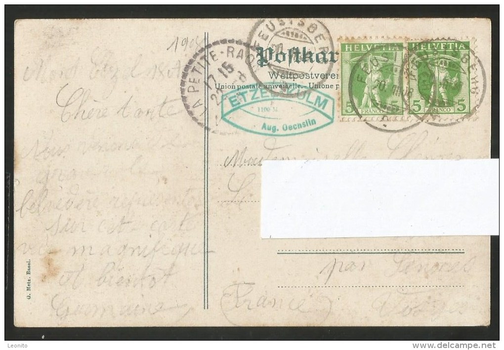 ETZEL-KULM SZ Feusisberg Briefmarken Stempel ! 1908 - Feusisberg