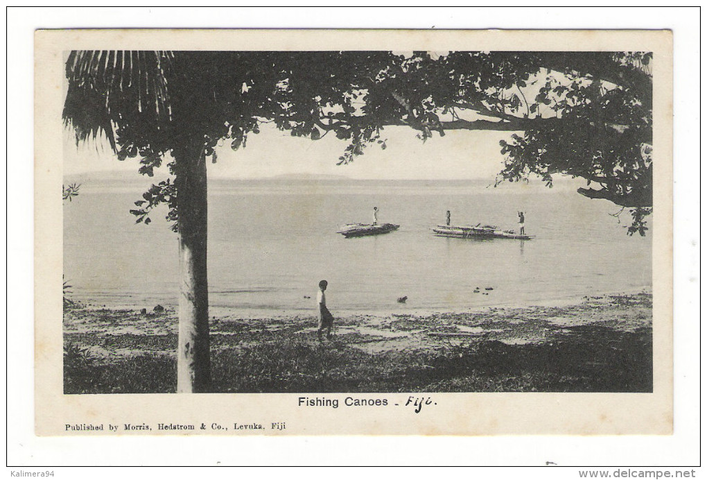 ÎLES  FIDJI  /  FIJI  /  FISHING  CANOES  /  Published By MORRIS , HEDSTROM  & Co., LEVUKA , FIJI - Fiji