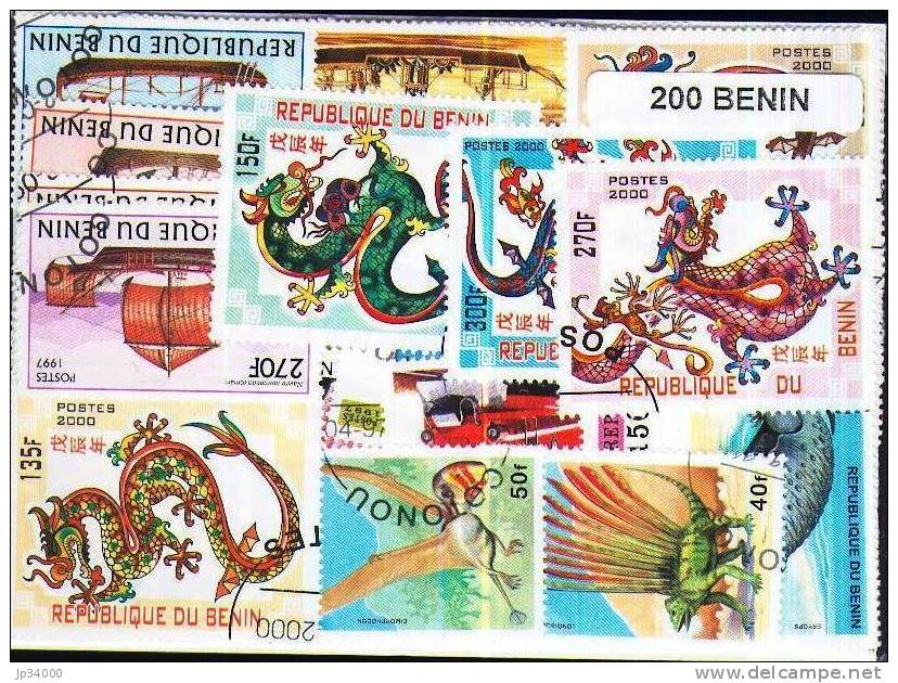 BENIN  Lot De 200 Timbres Tous Differents Neufs Et Oblitérés.(lire La Description) - Autres & Non Classés