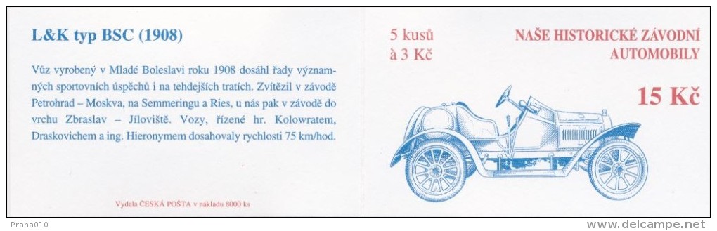 Czech Rep. / Stamps Booklet (1994) 0053-0054 ZS 1 (2 Pcs.) Czech Historic Racing Cars (I0151) - Neufs