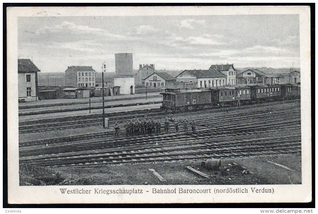 0610 AK Ansichtskarte Baroncourt Bouligny - Bahnhof - Nordöstlich Verdun - Feldpost 1917 - Spincourt