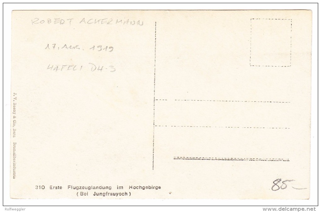 AK Motiv Flugzeug Unfall Von Robert Ackermann 17.8.1919 Häfeli DH3 Ungebraucht Foto J. Baeny - Accidentes