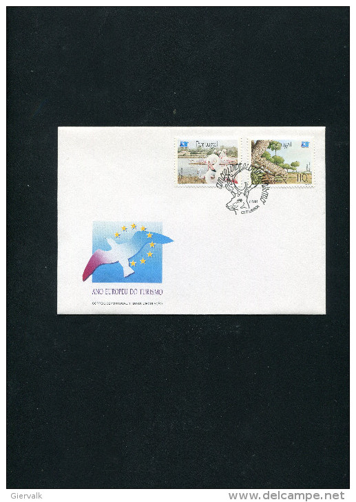 PORTUGAL FDC 1991 With FLAMINGO & CHAMELEON. - Flamingos