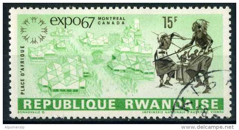 Rwanda 1967 Mi 237 Watussi Warriors At The Dance | World Exhibition EXPO 67 - Gebruikt