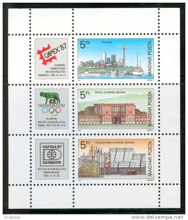 HUNGARY-1987.Souvenir Sheet - Stamp Exhibitions MNH!! - Ongebruikt