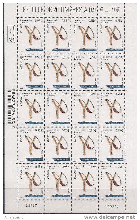 2015 Andorra Fr. Mi. 788 **MNH Sheet  Historisches Spielzeug. - 2015